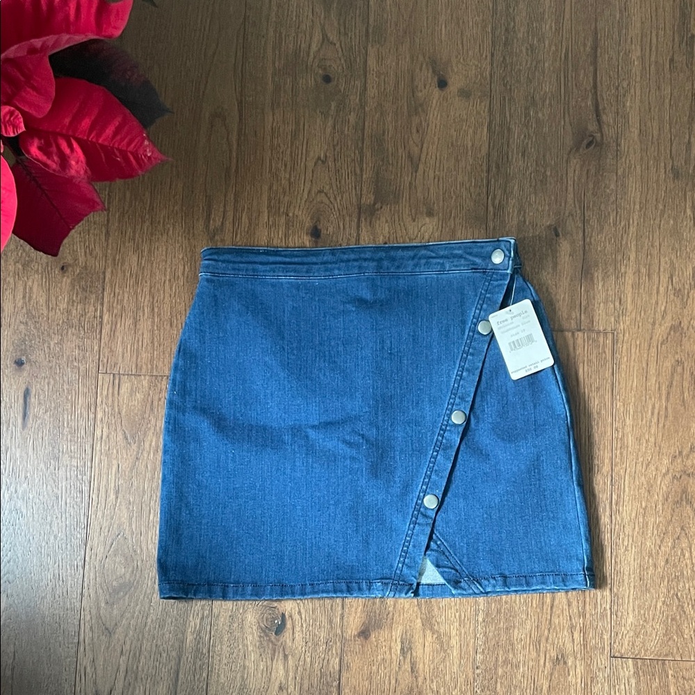 Free People Denim Wrap Skirt